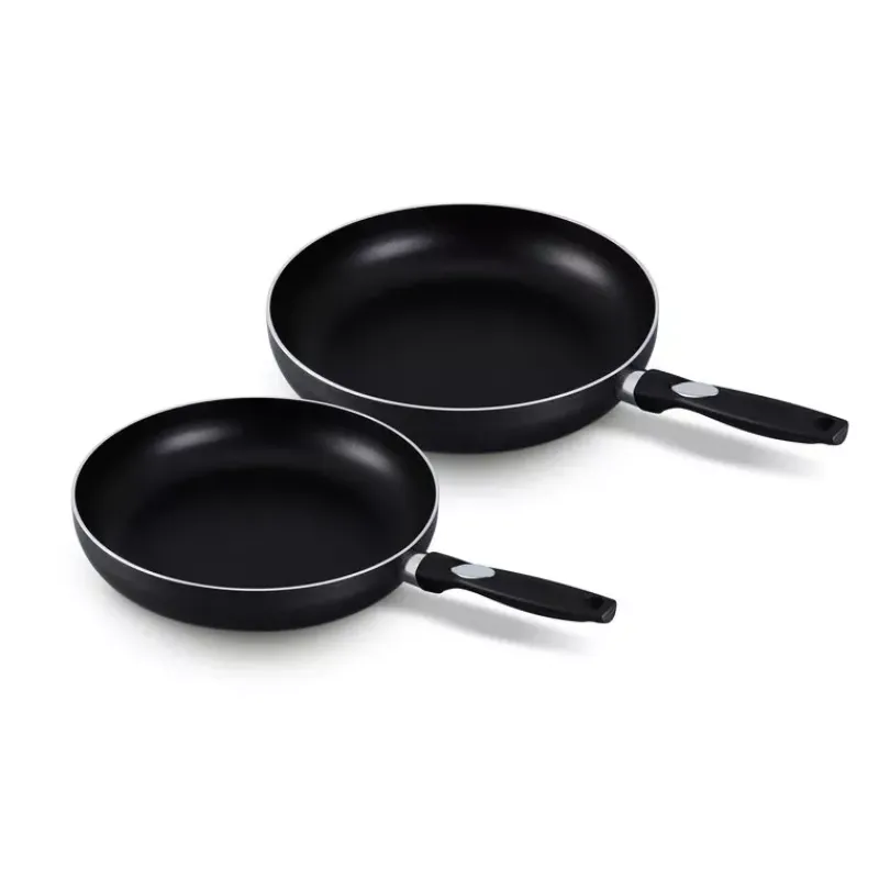 Poêles Avec Revêtement Anti-adhérent-BEKA PRO INDUC lot 2 Poêles Corps alu ép 3mm revêtu Induction D28 D32 + Feutrine