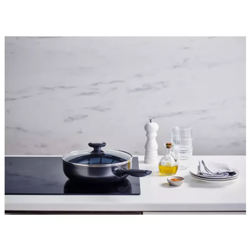 Sauteuses Revêtements Céramique | Sauteuses Revêtements Anti-adhérents-BEKA PRO INDUC Sauteuse Corps alu ép 3mm revêtement céramique Induction + Couvercle D24