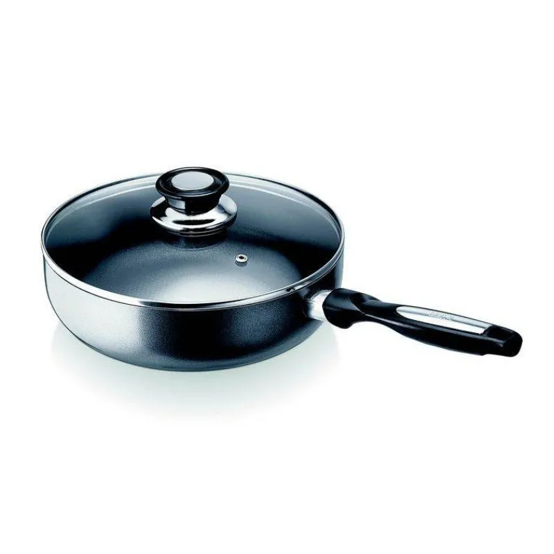 Sauteuses Revêtements Céramique | Sauteuses Revêtements Anti-adhérents-BEKA PRO INDUC Sauteuse Corps alu ép 3mm revêtement céramique Induction + Couvercle D24