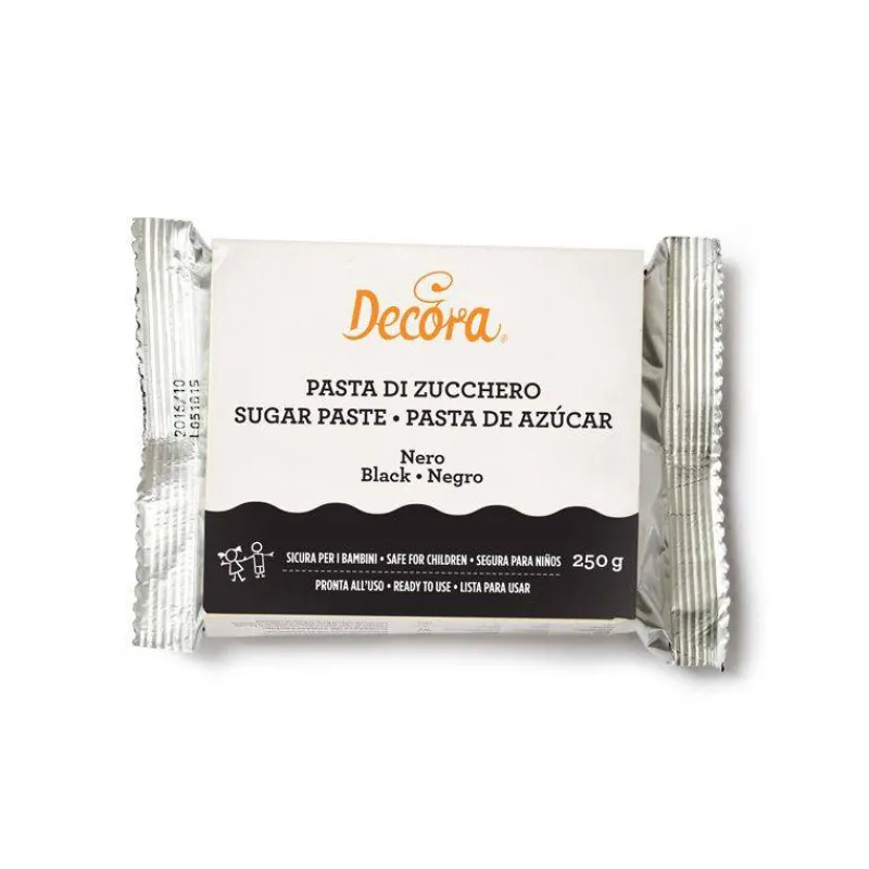 Sucres Et Décors-Decora Pâte à sucre classique  Paquet de 250 g Noir