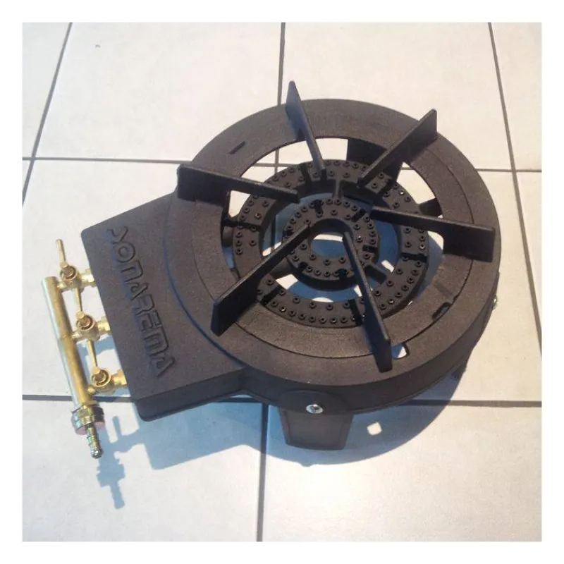 Réchauds-SONAREMA FONDEX Réchaud à Gaz Trépied QUATRE PIEDS en Fonte 9200W 8045PRO grille amovible SONAREMA