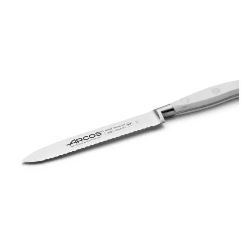 Couteaux D'office | Couteaux Acier-ARCOS RIVIERA BLANC Couteau Universel Tomate lame cranté 13 cm