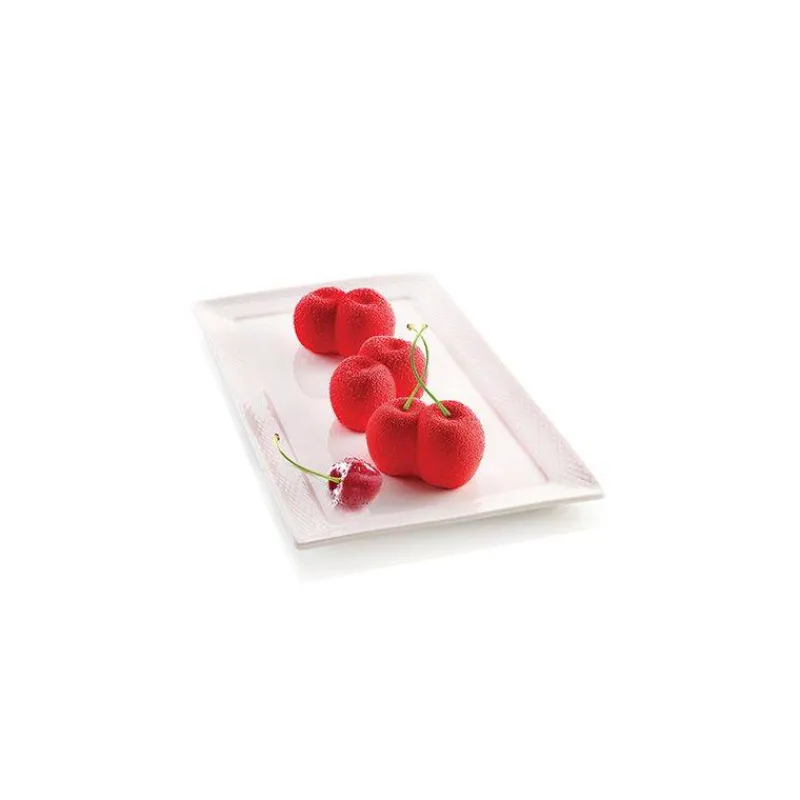 Moules Silikomart | Moules À Gâteaux Silicone-SilikoMart ROSSO CILIEGIA Cerise moule en silicone 3Design les 6 SC