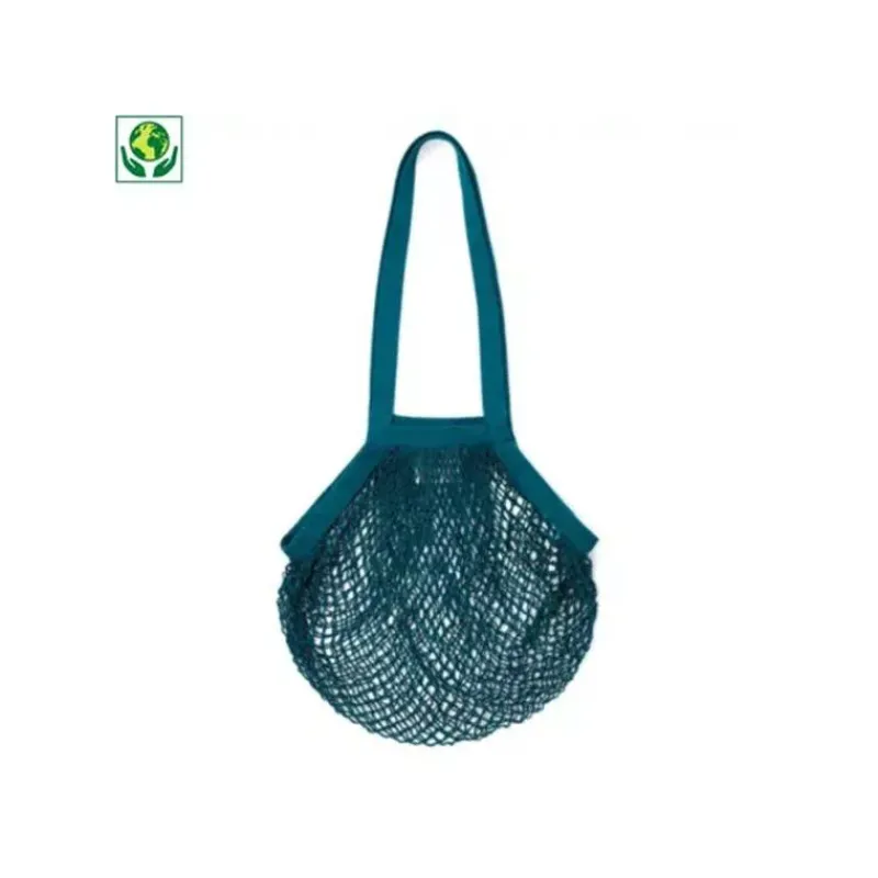 Sacs De Courses-SIDEBAG Sac de provisions courses cabas compact réutilisable Filet coton Bleu Canard