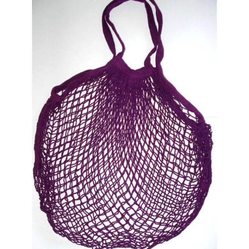 Sacs De Courses-SIDEBAG Sac de provisions courses cabas compact réutilisable Filet coton PRUNE