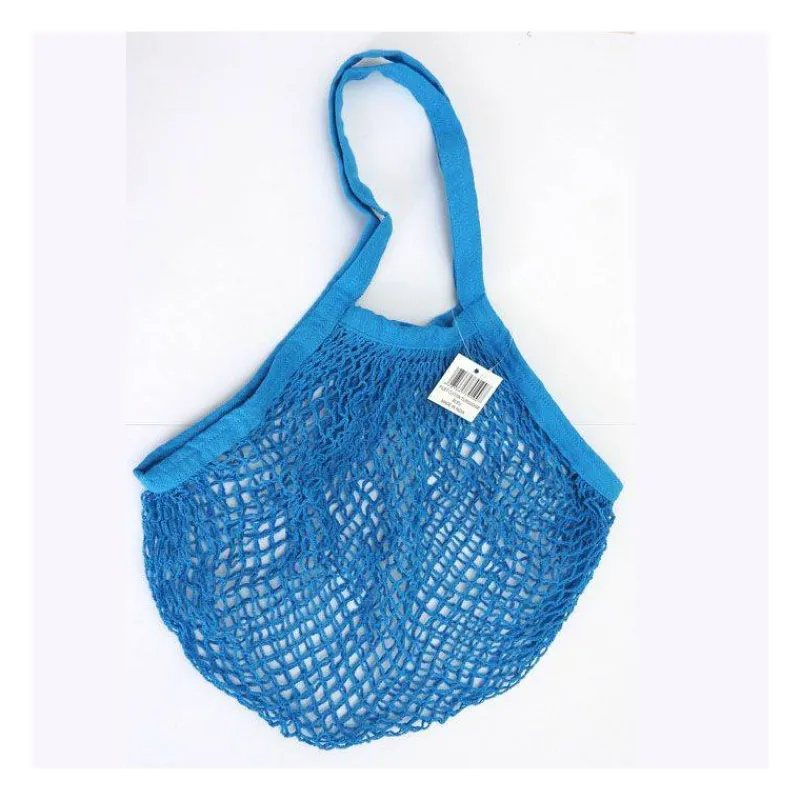 Sacs De Courses-SIDEBAG Sac de provisions courses cabas compact réutilisable Filet coton TURQUOISE