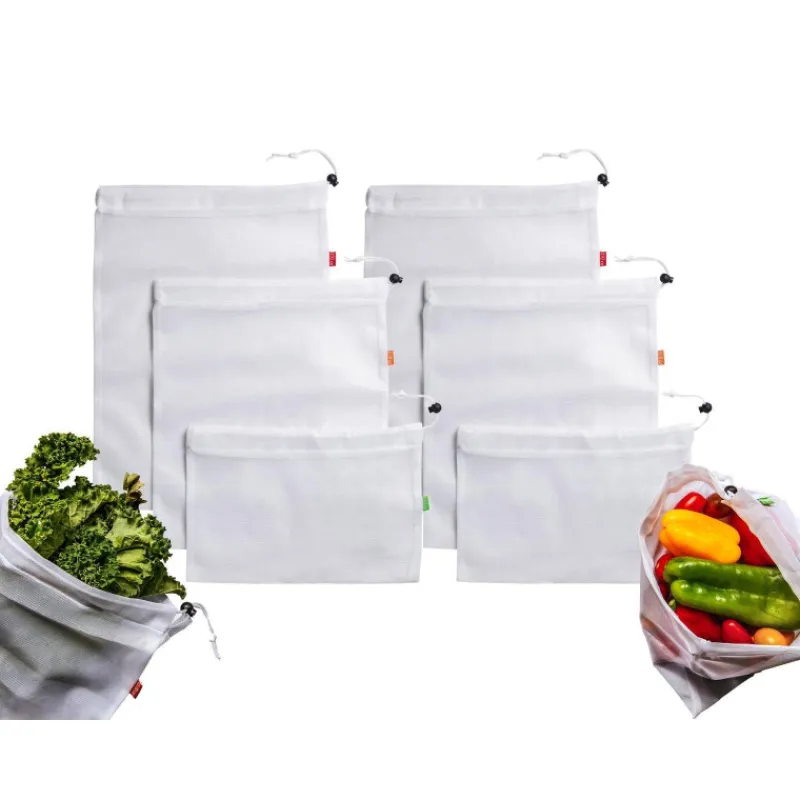 Rangements À Légumes | Sacs De Courses-La Casserolerie Sac emballage réutilisable pour légumes fruits céréales For The Future  Les 6