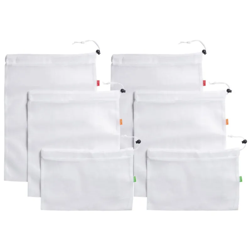 Rangements À Légumes | Sacs De Courses-La Casserolerie Sac emballage réutilisable pour légumes fruits céréales For The Future  Les 6