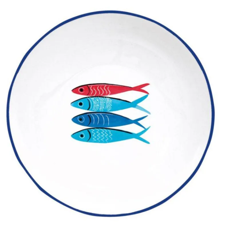 Assiettes Creuses-Easy Life SARDINE´S PARTY Assiette creuse calotte en Porcelaine EASYLIFE D18 SC
