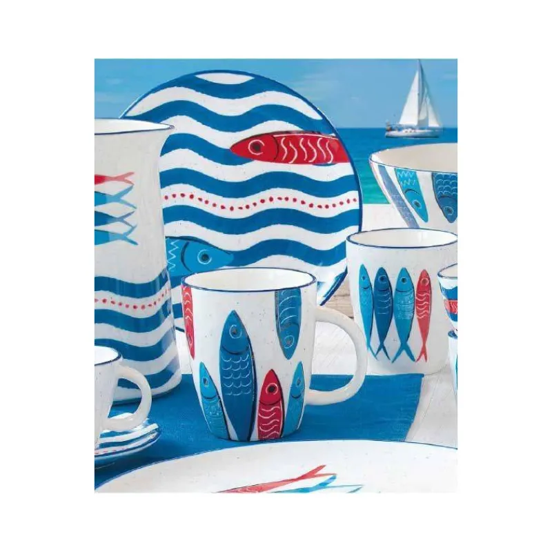 Vinaigriers Et Huiliers-Easy Life SARDINE´S PARTY Huilier Vinaigrier en Porcelaine EASYLIFE 300 ml SC