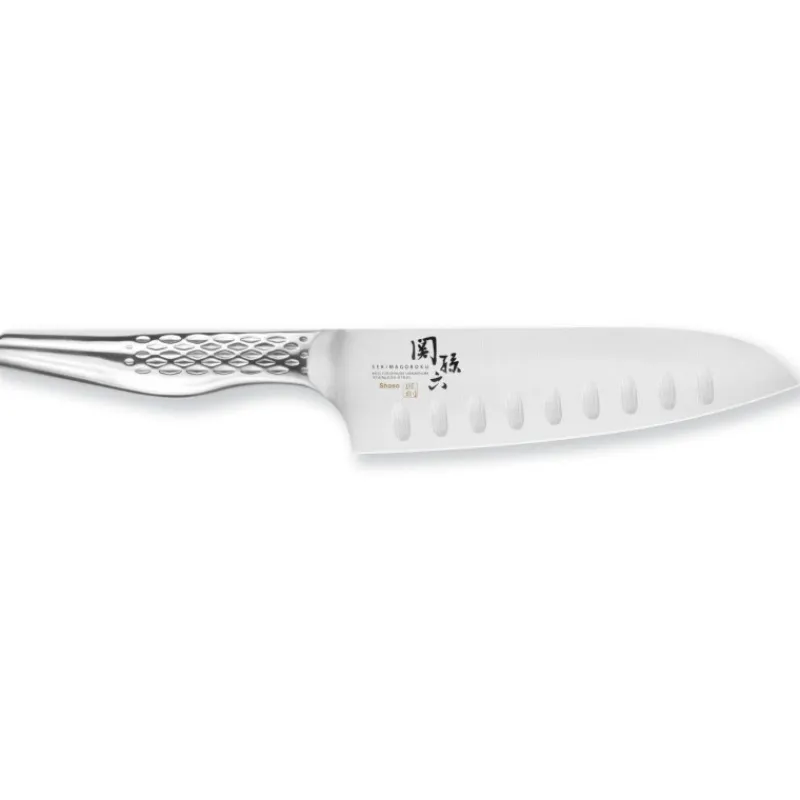 Couteaux Santoku | Couteaux Santoku Japonais-KAI SEKI MAGOROKU SHOSO Couteau japonais Santoku alvéolé 16.5 cm