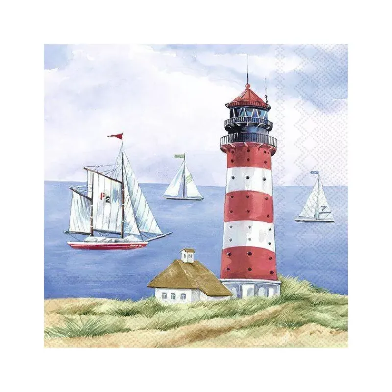 Les Serviettes De Table Papier-IHR Serviette de table Lunch  33X33 Jetable Paquet de 20 - Le phare