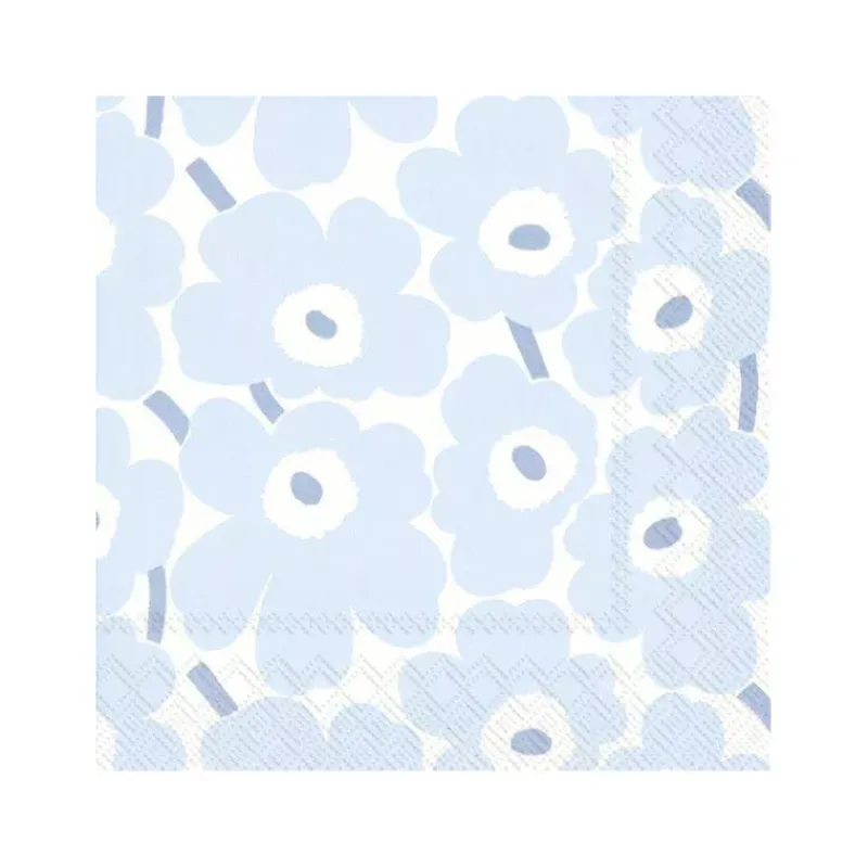 Les Serviettes De Table Papier-IHR Serviette de table Lunch  33X33 Jetable Paquet de 20 - Marimekko, Mini Unikko bleu pâle