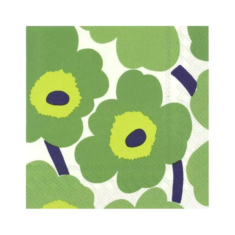 Les Serviettes De Table Papier-IHR Serviette de table Lunch  33X33 Jetable Paquet de 20 - Marimekko, Unikko vert