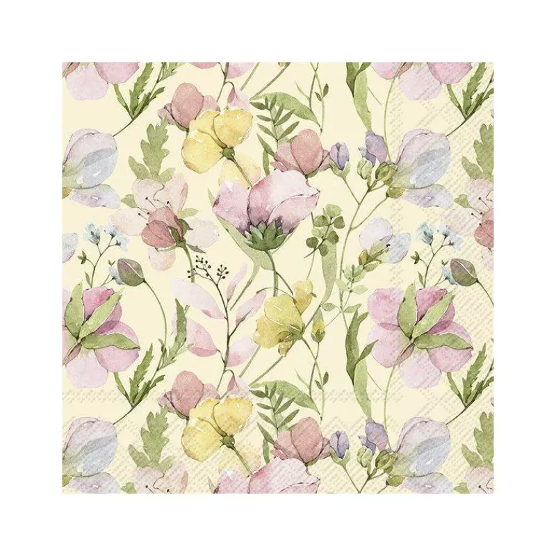 Les Serviettes De Table Papier-IHR Serviette de table Lunch  33X33 Jetable Paquet de 20 - Naima crème