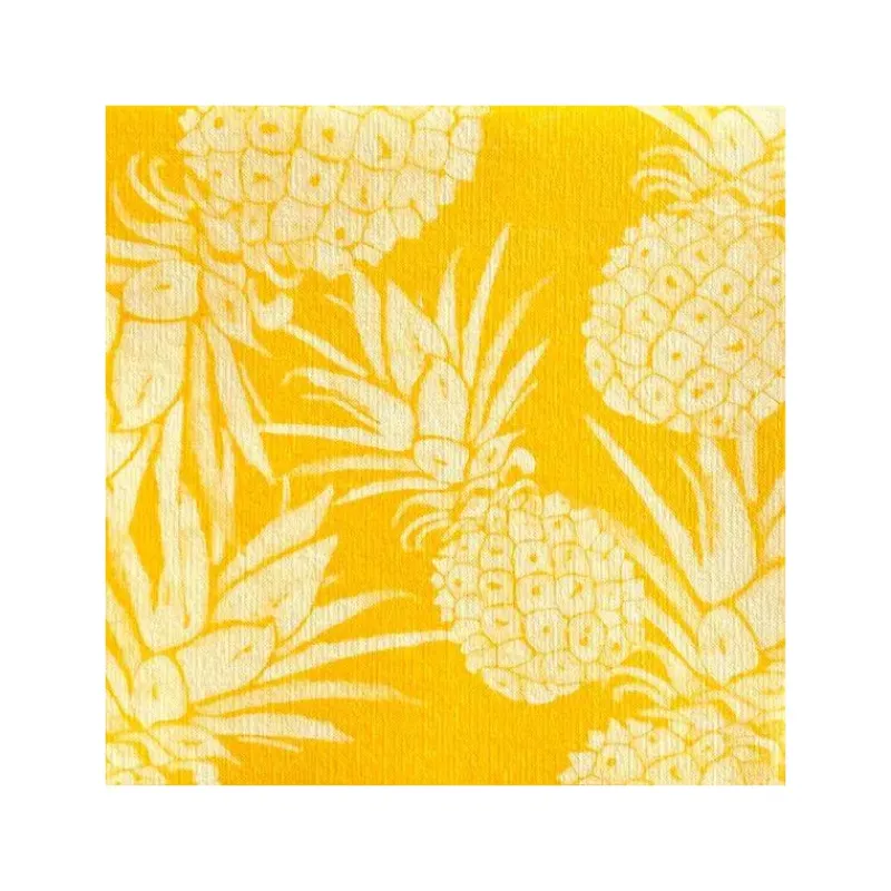 Les Serviettes De Table Papier-Franu00e7oise PAVIOT Serviette de table 40x40 jetable intissé Françoise PAVIOT paquet de 20 - Ananas jaune