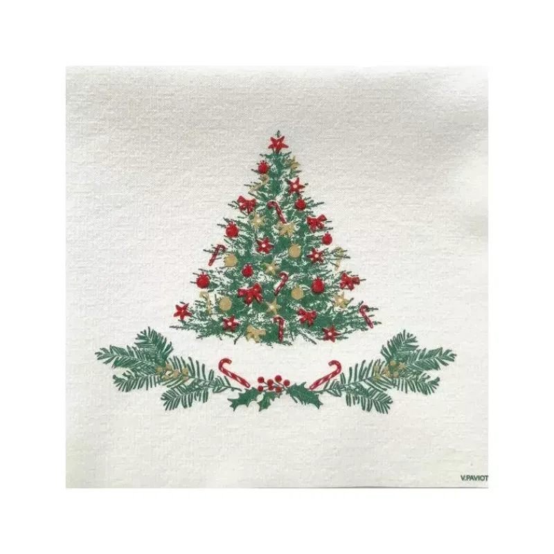 Les Serviettes De Table Papier-Franu00e7oise PAVIOT Serviette de table 25x25 Jetable Intissé Françoise PAVIOT Paquet de 20 - Sapin 2022