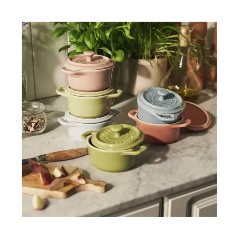Cocottes En Céramique-STAUB Set 6 mini cocottes en céramique 10 cm couleurs macaron