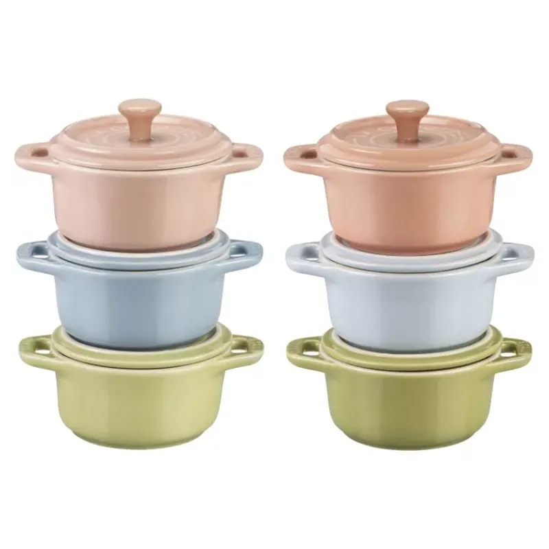 Cocottes En Céramique-STAUB Set 6 mini cocottes en céramique 10 cm couleurs macaron