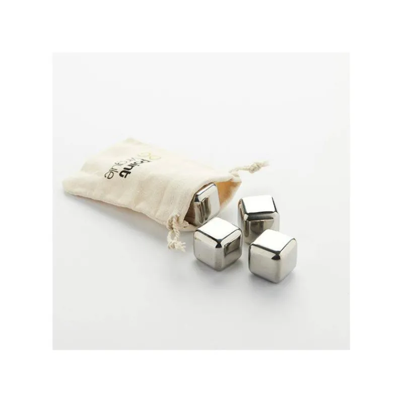 Glaçons Permanents-Point Virgule Set de 4 Glaçons réutilisables en Inox avec pochette