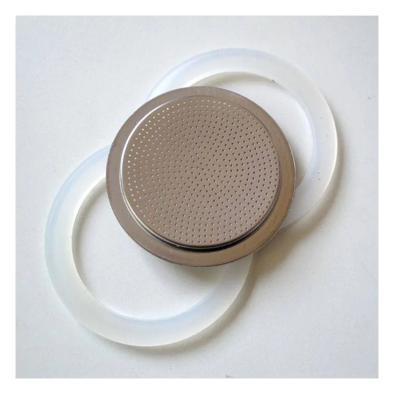 Cafetières Italiennes-Valira Set de 2 joints + filtre Inox pour Cafetière italienne 6T