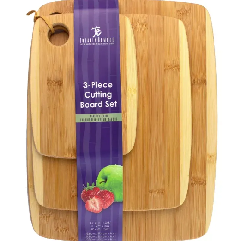 Planches À Découper En Bois-La Casserolerie Set de 3 Planches à Découper en Bambou TOTALLY BAMBOO Bicolore
