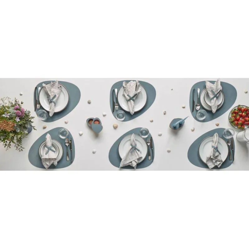 Sets De Tables-LINDDNA Set de table NUPO en cuir recyclé 44 x 37 Beu clair
