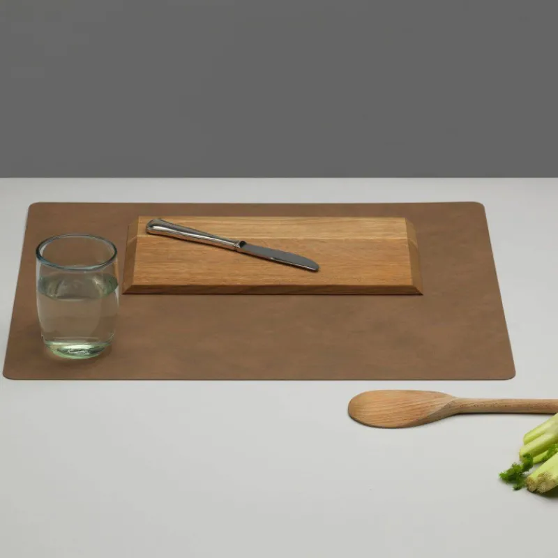 Sets De Tables-LINDDNA Set de table rectangulaire NUPO en cuir recyclé  45 x 35 Naturel