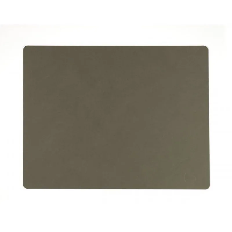 Sets De Tables-LINDDNA Set de table rectangulaire NUPO en cuir recyclé  45 x 35 Vert Kaki