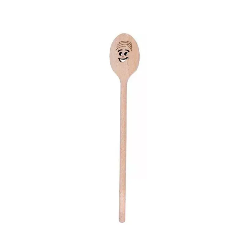 Cuillères À Remuer | Cuillères De Service-Patisse SMILEY Cuillère à remuer ovale en bois de hêtre L 30