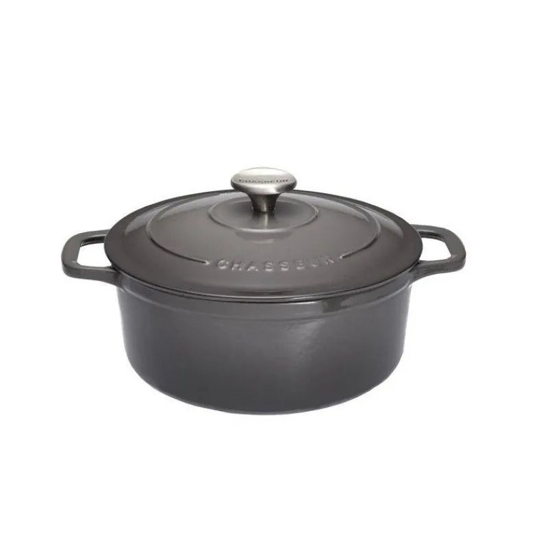 Cocottes En Fonte Traditionnelle-CHASSEUR SUBLIME Cocotte Ronde Fonte émaillée CAVIAR Diamètre 18 cm