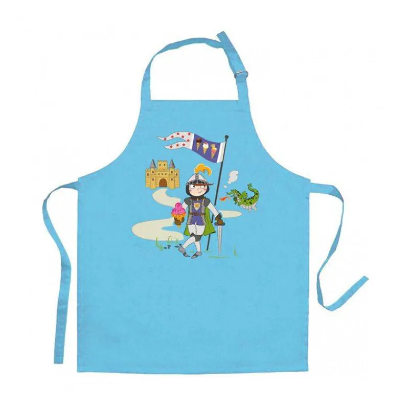 Tabliers-WINKLER Tablier enfant Chevalier et Dragon Coton Bleu