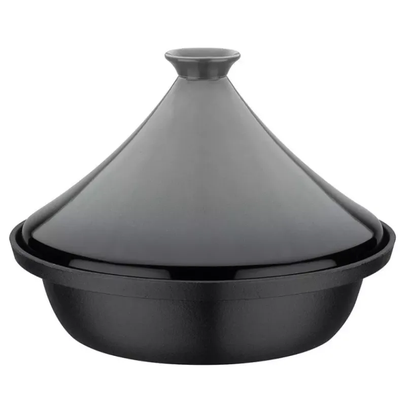 Tajine Induction | Tajine-GSW Tajine en Fonte Couvercle Céramique Induction Bicolore Gris clair Gris Anthracite D30