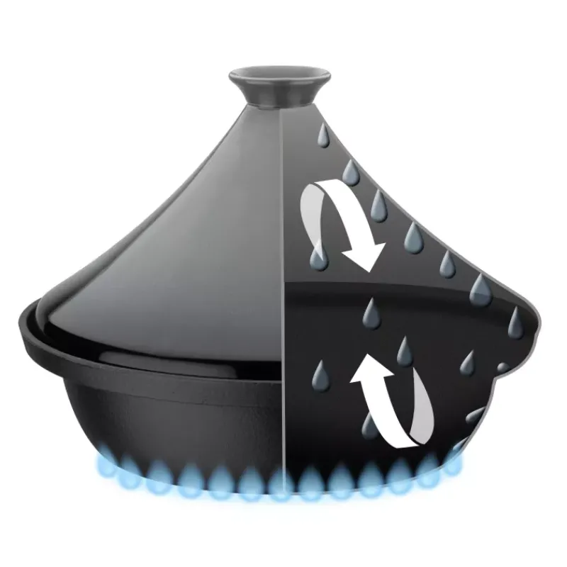 Tajine Induction | Tajine-GSW Tajine en Fonte Couvercle Céramique Induction Bicolore Gris clair Gris Anthracite D30