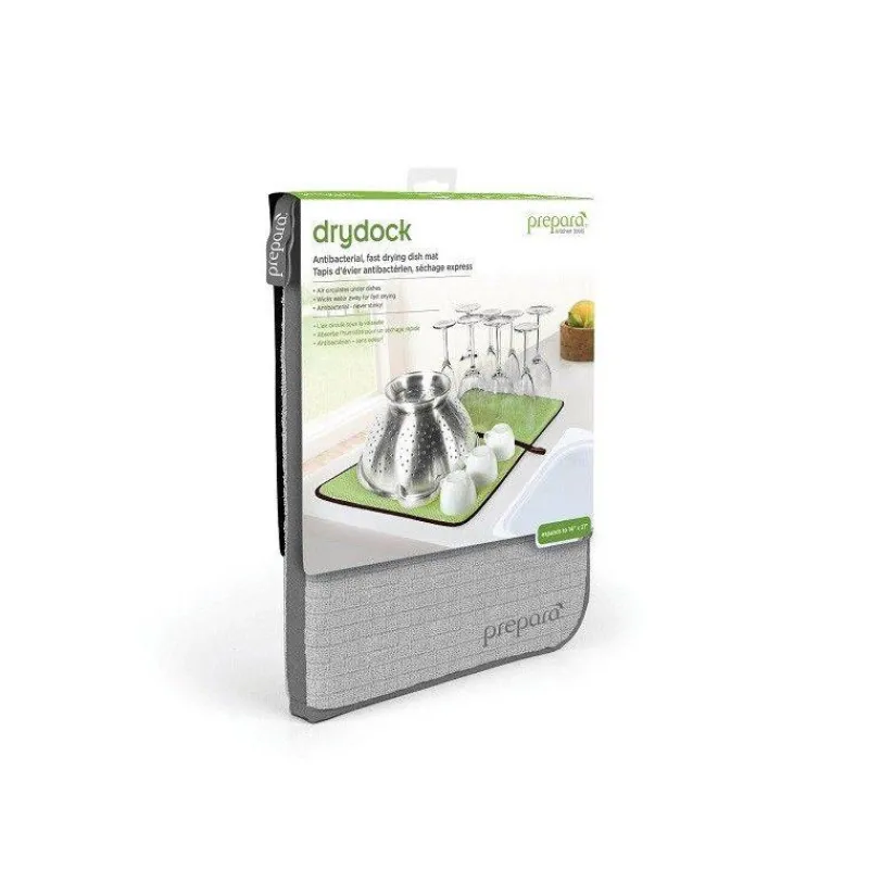 Egouttoirs Et Tapis À Vaisselle-Pru00e9paru00e0 Tapis de séchage Tissu antibactérien Preparà GRIS