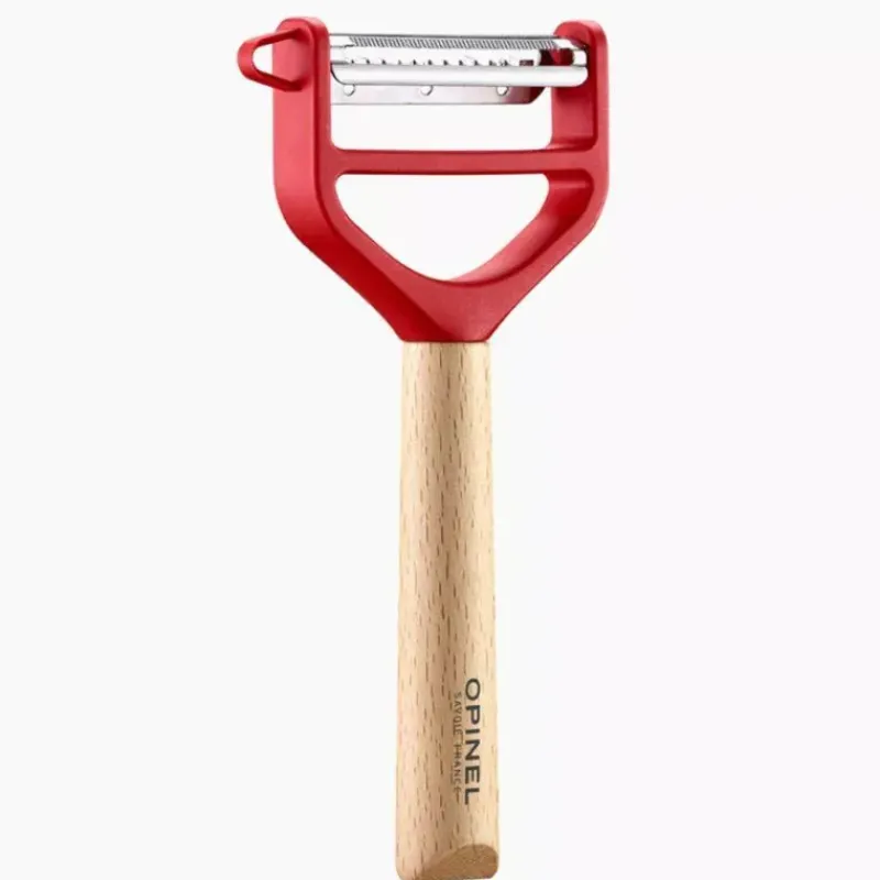 Economes Et Eplucheurs-OPINEL T-DUO Eplucheur Double Lame Julienne Manche Bois Rouge