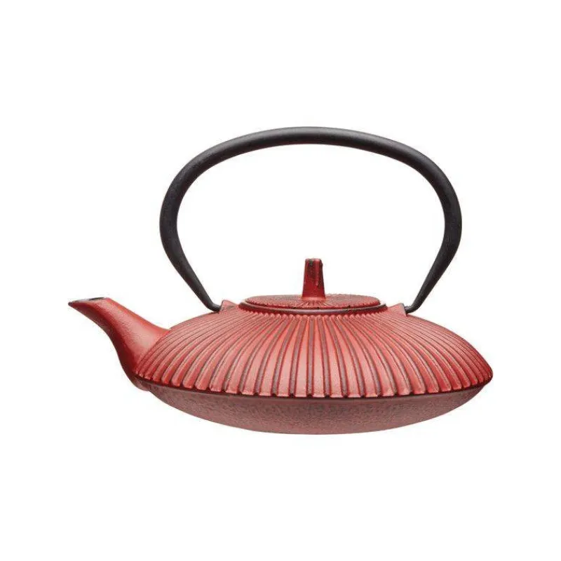 Théières, Cafetières Et Accessoires | Théières En Fonte-Kitchen Craft Théière en fonte émaillée 0.6 L Rayée La Cafetière Rouge