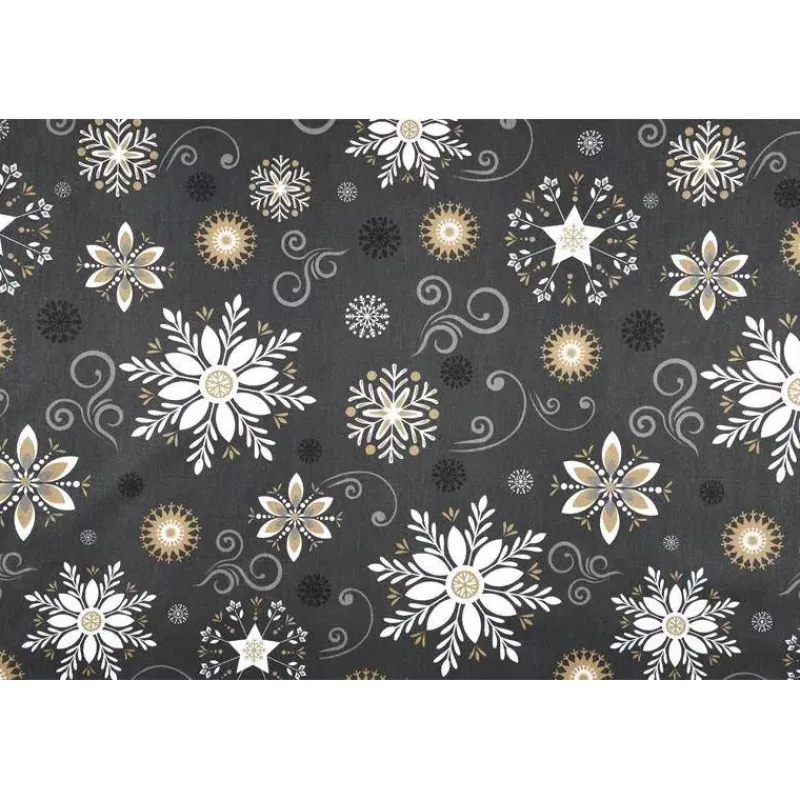 Tissus Au Mètre-STOF TISSU enduit 155 83% Coton 17% Acrylique LIESSE Anthracite Longueur exprimée en cm