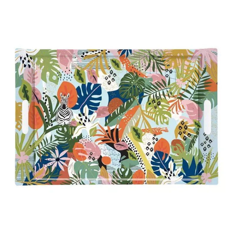 Plateaux Mélamine-Easy Life TROPICAL VIBES Plateau de service rectangle mélamine 49 x 34 cm
