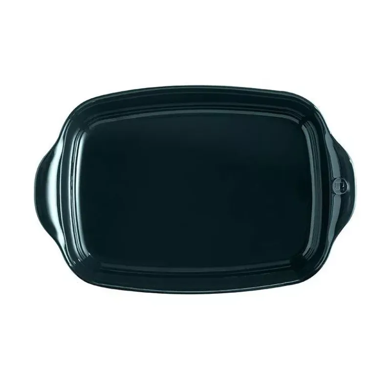 Plats À Rôtir Et Gratins-Emile HENRY ULTIME Plat à Four en Céramique Rectangle Bleu nuit Belle Ile 42 x 27 cm