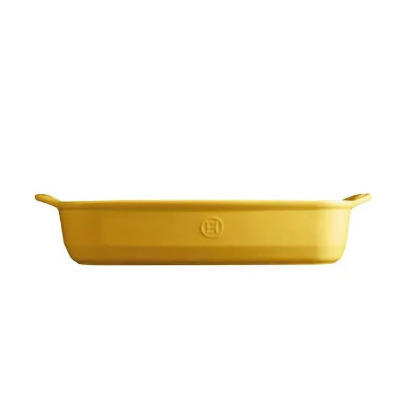 Plats À Rôtir Et Gratins-Emile HENRY ULTIME Plat à Four en Céramique Rectangle Jaune Provence 42 x 27 cm