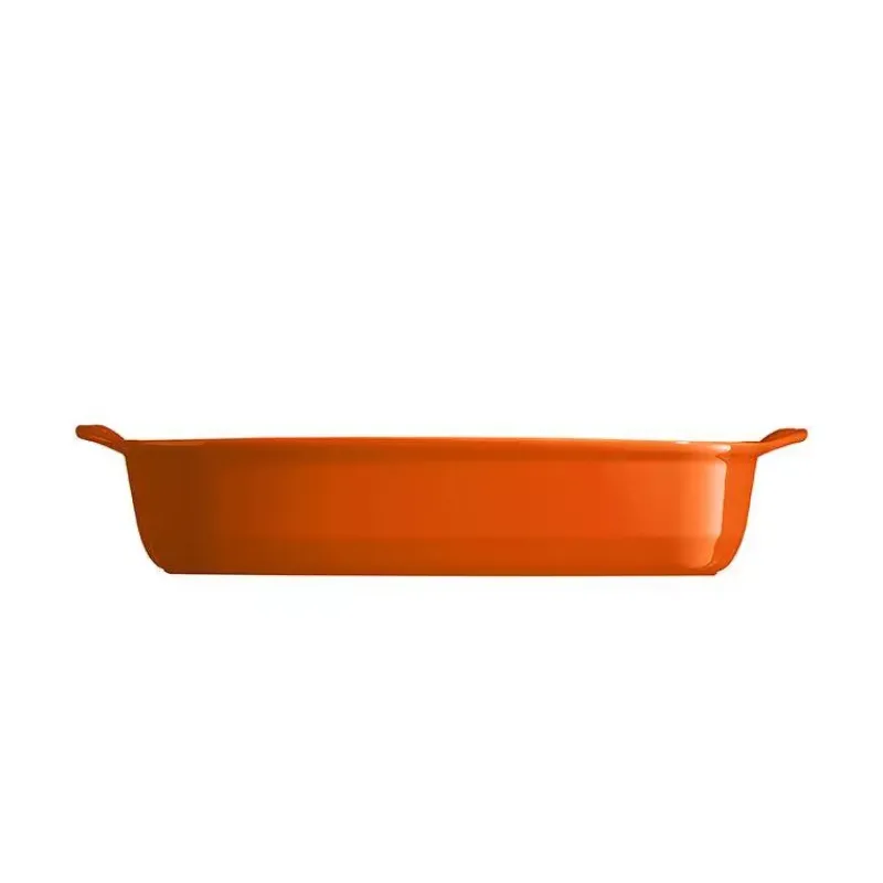Plats À Rôtir Et Gratins-Emile HENRY ULTIME Plat à Four en Céramique Rectangle Orange Toscane 42 x 27 cm