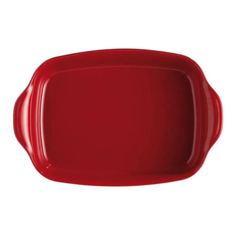 Plats À Rôtir Et Gratins-Emile HENRY ULTIME Plat à Four en Céramique Rectangle Rouge Grand cru 42 x 27 cm