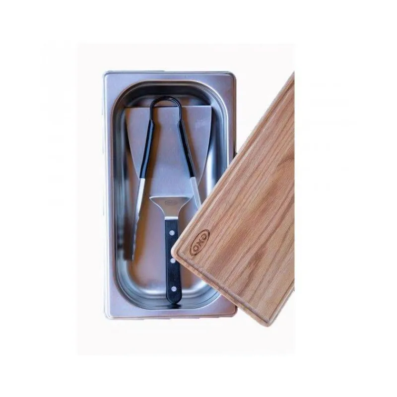Ustensiles Et Accessoires Bbq Planchas Grills | Plancha Eno-ENO Ustensiles Plancha Spatule Pince Coffret du chef Bac gastro Planche à découper