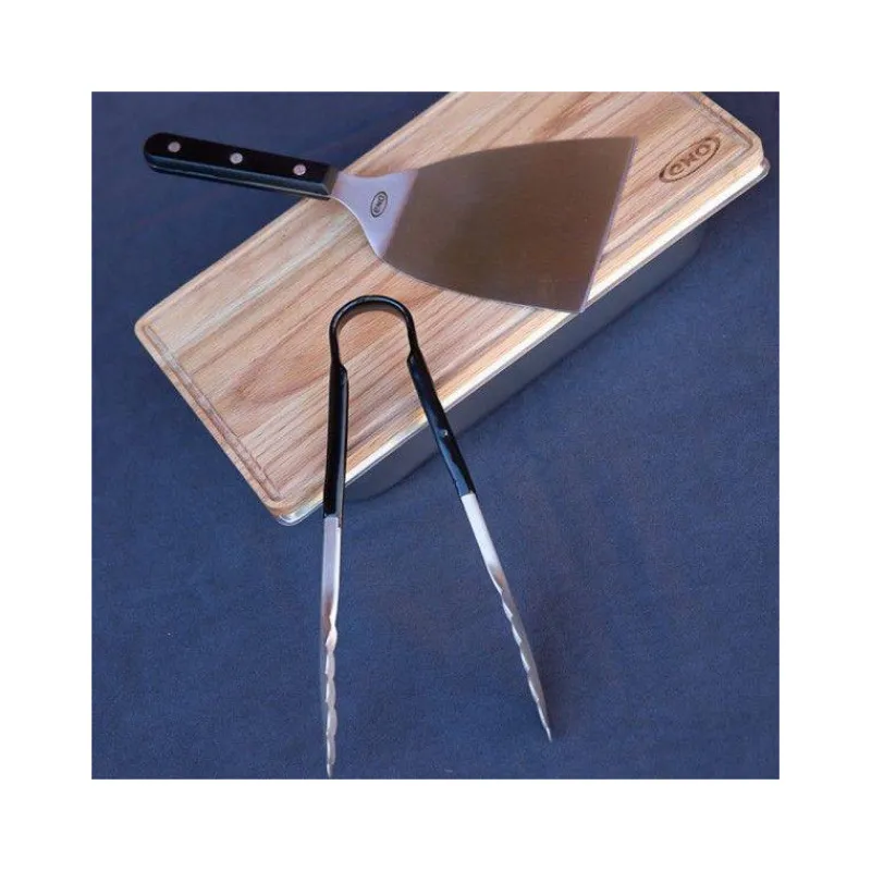 Ustensiles Et Accessoires Bbq Planchas Grills | Plancha Eno-ENO Ustensiles Plancha Spatule Pince Coffret du chef Bac gastro Planche à découper