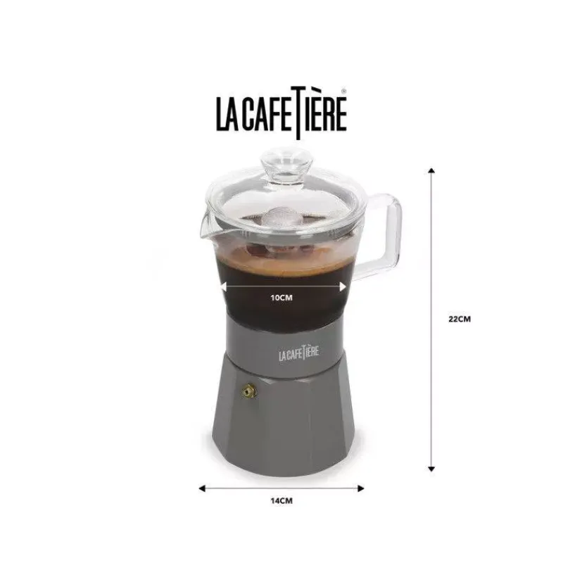 Cafetières Italiennes-Kitchen Craft VERONA Cafetière Italienne en Aluminium La Cafetière 6 Tasses Blanc Crème