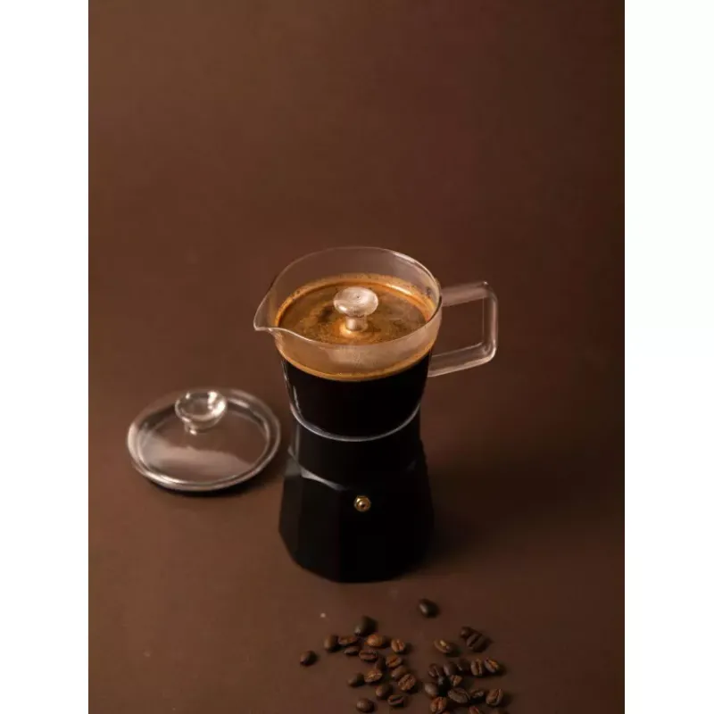 Cafetières Italiennes-Kitchen Craft VERONA Cafetière Italienne en Aluminium La Cafetière 6 Tasses Noir