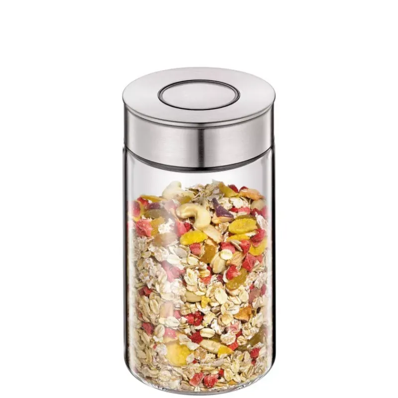 Boites Hermétiques-cilio VETRO boite de conservation hermétique verre et inox 1 L