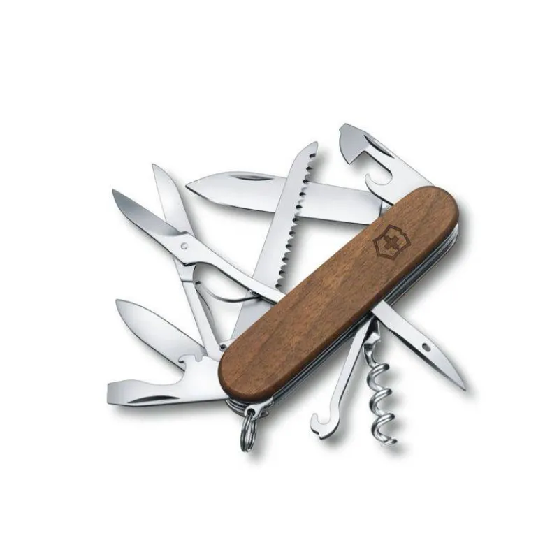 Couteaux De Poche | Couteaux Fermants-Victorinox Couteau Suisse fermant de poche multifonctions Forêt Huntsman Bois de Noyer