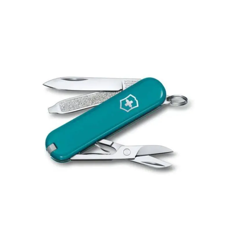 Couteaux De Poche | Couteaux Fermants-Victorinox Couteau Suisse fermant de poche multifonctions Porte Clé Classic SD Bleu Mountain Lake